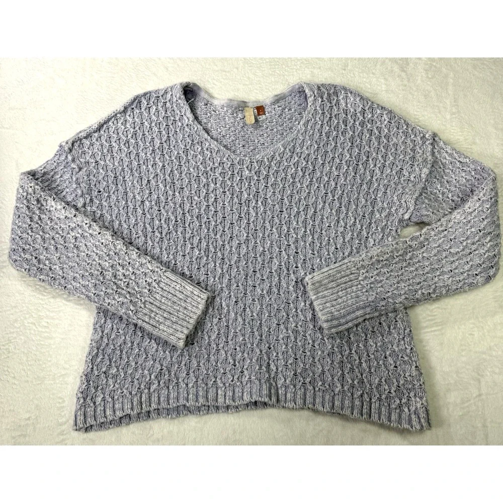 Pilcro by Anthropologie Sweater Womens S Purple Christian Relaxed Fit‎ Textured
